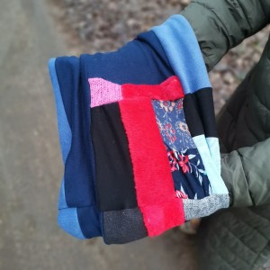 komin patchworkowy boho handmade kolorowy ciepły