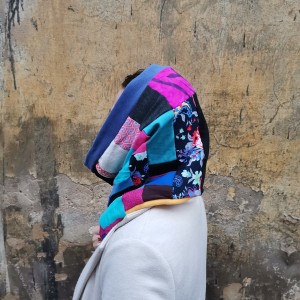 komin patchworkowy boho handmade kolorowy ciepły