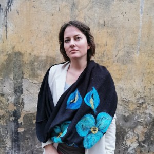 komin bohemian wełniany etniczny ludowy miły i ciepły komin handmade-komin wełniany zdejmij szpile załóż glany