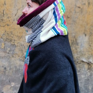 komin patchworkowy boho handmade kolorowy ciepły