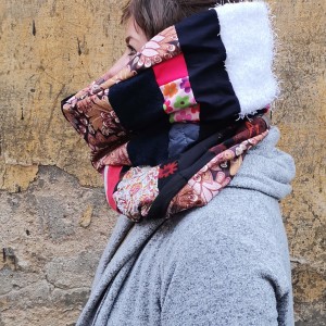 komin patchworkowy boho handmade kolorowy ciepły