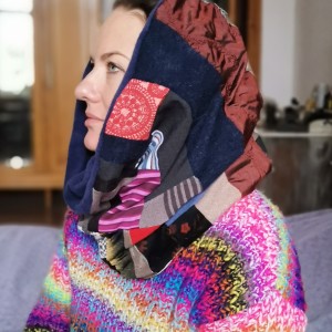 komin patchworkowy boho handmade kolorowy ciepły