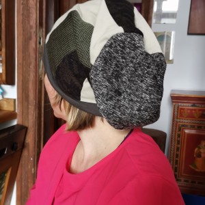 czapka damska patchworkowa smerfetka