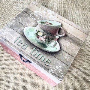 039,Pudełko na herbatę z filiżanką tea time