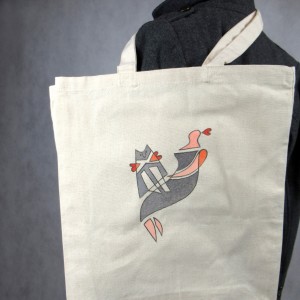 Torba malowana "Pani z Kotem" bawełniana