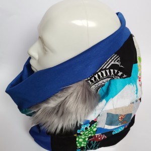 komin patchworkowy boho handmade kolorowy ciepły