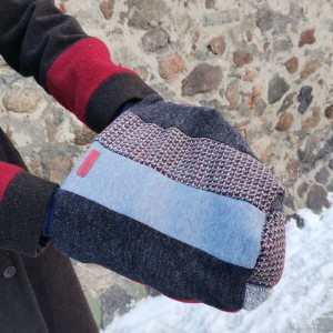 Czapka ciepła szyta patchworkowo