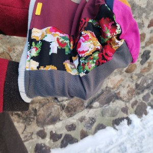 Czapka smerfetka szyta patchworkowo