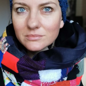 komin patchworkowy boho handmade kolorowy ciepły