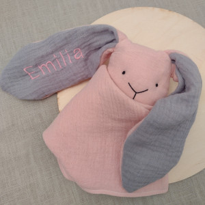 króliczek muślinowy - króliś tuliś - szmaciany króliczek pieluszka