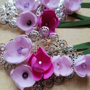 kolczyki wiszące etno kwiatowe boho