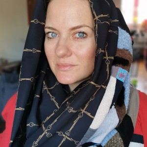 komin patchworkowy boho handmade kolorowy ciepły