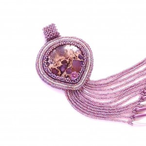 Fioletowy wisiorek z jaspisem cesarskim