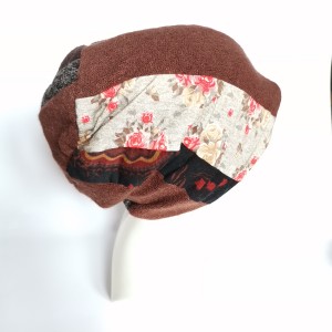 Czapka damska patchworkowa smerfetka ciepla
