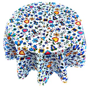 Obrus okrągły folk kaszubski 150 cm