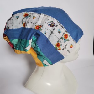 Czapka damska codzienna patchworkowa smerfetka