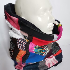 komin patchworkowy boho handmade kolorowy ciepły