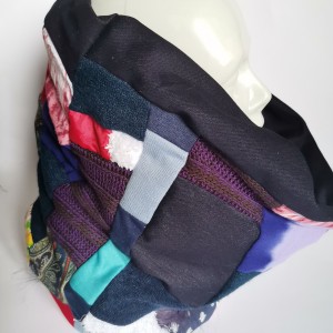 komin patchworkowy boho handmade kolorowy ciepły