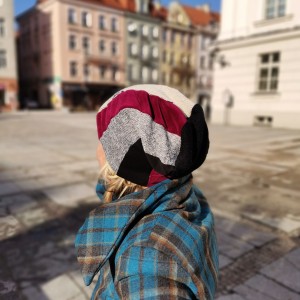 Czapka damska   patchworkowa