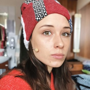 Czapka damska  patchworkowa