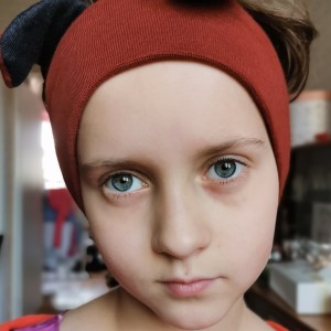 dzianinowa  opaska dziecięca 3 - 4lata