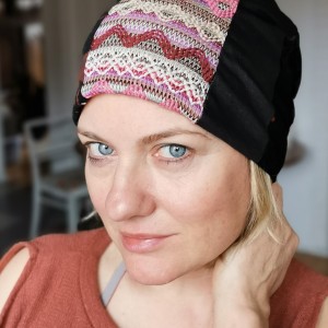 Czapka damska  patchworkowa