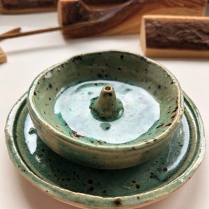 PALOLOPULI DUET podstaweczka pod kadzidełko wraz z talerzykiem