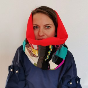 komin patchworkowy boho handmade kolorowy ciepły