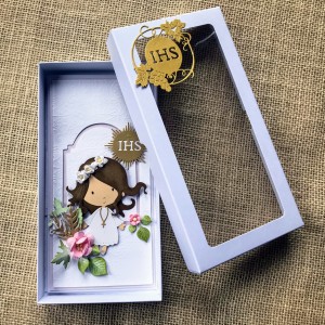 049, Pamiątka Komunii świętej z dziewczynką