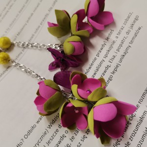 Klipsy kwiatowe długie i lekkie