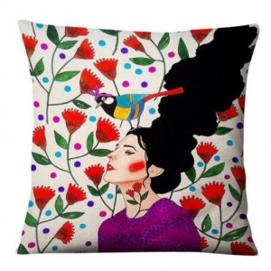 poszewka na poduszkę z wizerunkiem kobiety