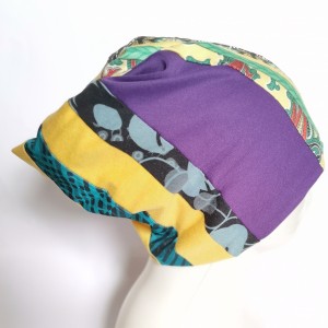 Czapka damska  patchworkowa smerfetka