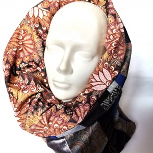 komin patchworkowy boho handmade kolorowy ciepły