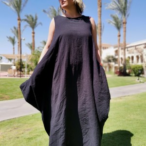 sukienka czarna oversize długa S