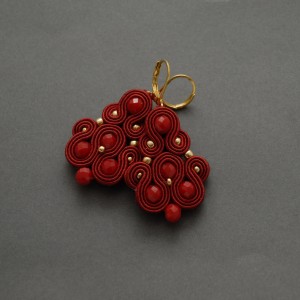 czerwone kolczyki / klipsy sutasz