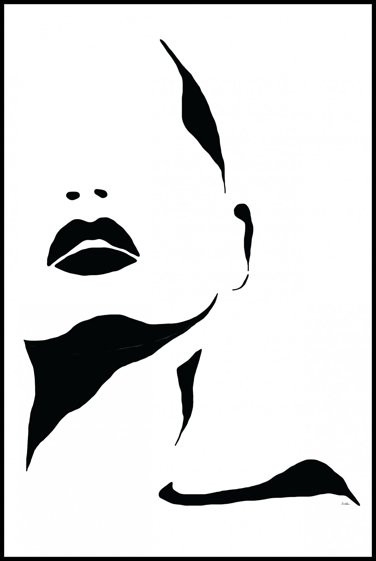 Kobieta - grafika czarno-biała, plik cyfrowy do pobrania, wydrukuj jak chcesz
