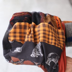 Czapka damska  patchworkowa smerfetka