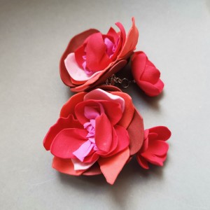 klipsy  kwiaty orient