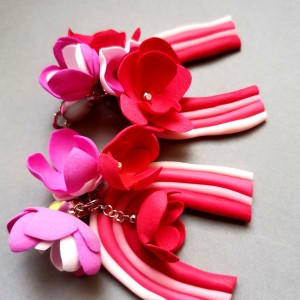 klipsy  kwiaty orient