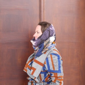 komin patchworkowy boho handmade kolorowy ciepły