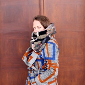 komin patchworkowy boho handmade kolorowy ciepły