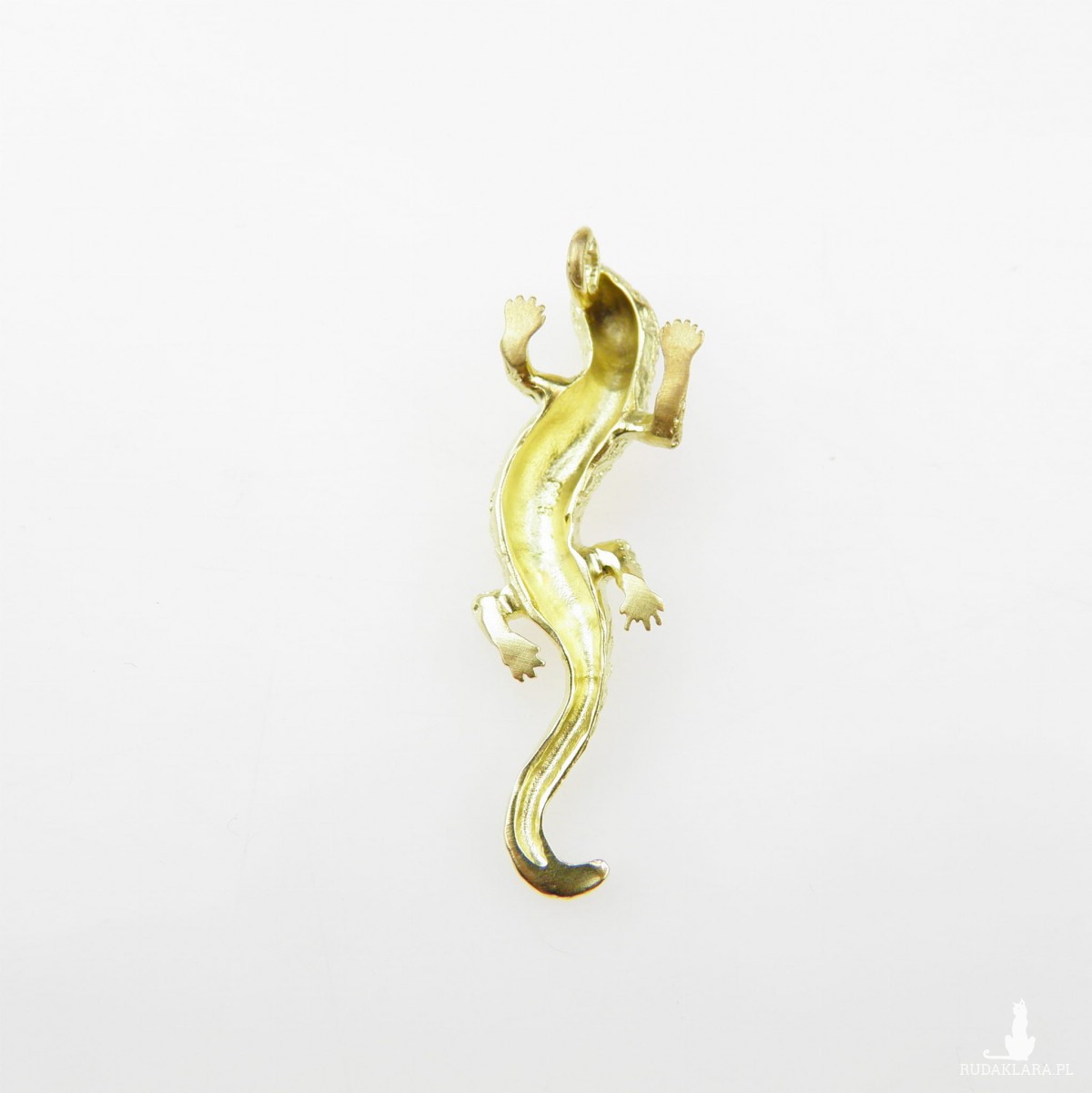 Salamandra złota - zawieszka srebrna