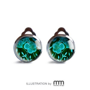 Green flowers klipsy