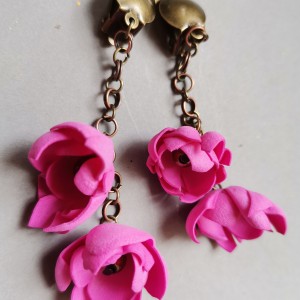 klipsy  kwiaty orient leciutkie