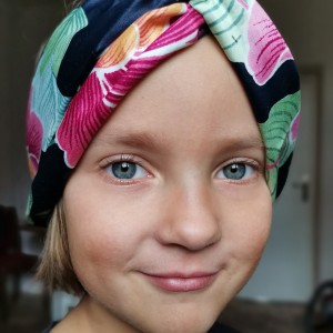 Opaska kolorowa materiałowa w kwiaty