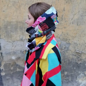 komin patchworkowy boho handmade kolorowy ciepły