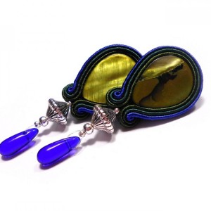 kolczyki sutasz chabrowo zielone