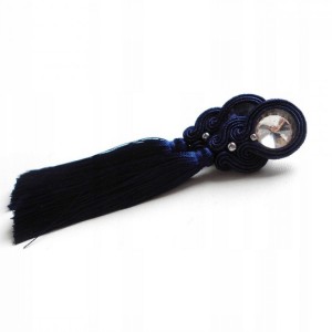 granatowe kolczyki sutasz z chwostem