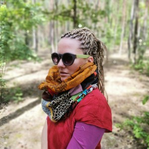 komin patchworkowy boho handmade kolorowy ciepły