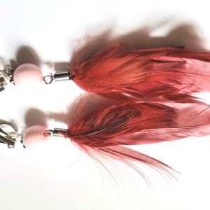 Klipsy etno boho wiszące piora